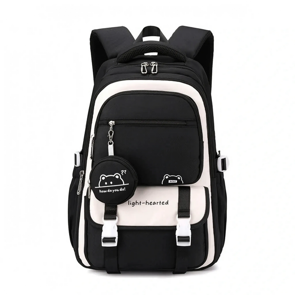 Multi-Compartment School Backpack Oxford Polyester 47x32x20cm Adjustable Chest Strap Luggage Strap Large Capacity | Sansoti