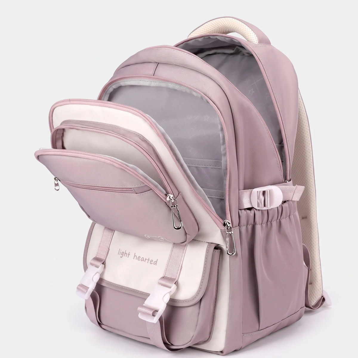 Multi-Compartment School Backpack Oxford Polyester 47x32x20cm Adjustable Chest Strap Luggage Strap Large Capacity | Sansoti