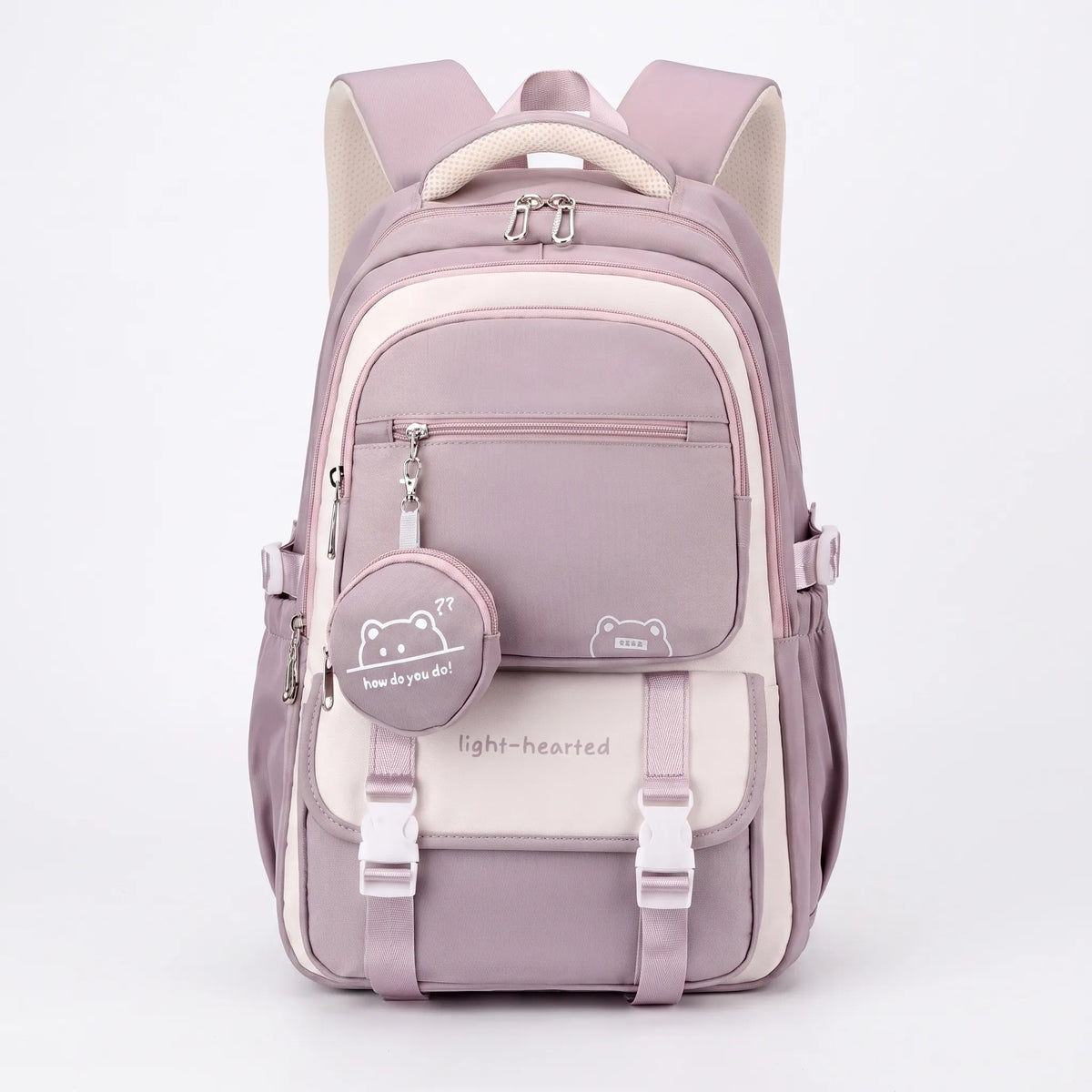 Multi-Compartment School Backpack Oxford Polyester 47x32x20cm Adjustable Chest Strap Luggage Strap Large Capacity | Sansoti