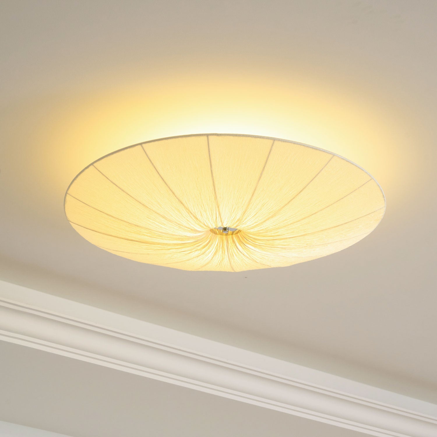 Tassel Plafondlamp Kwastjesdetail Beige Stof IJzer Warm Diffuus Licht Moderne Flush Mount Eetkamer Slaapkamer Entree | Sansoti