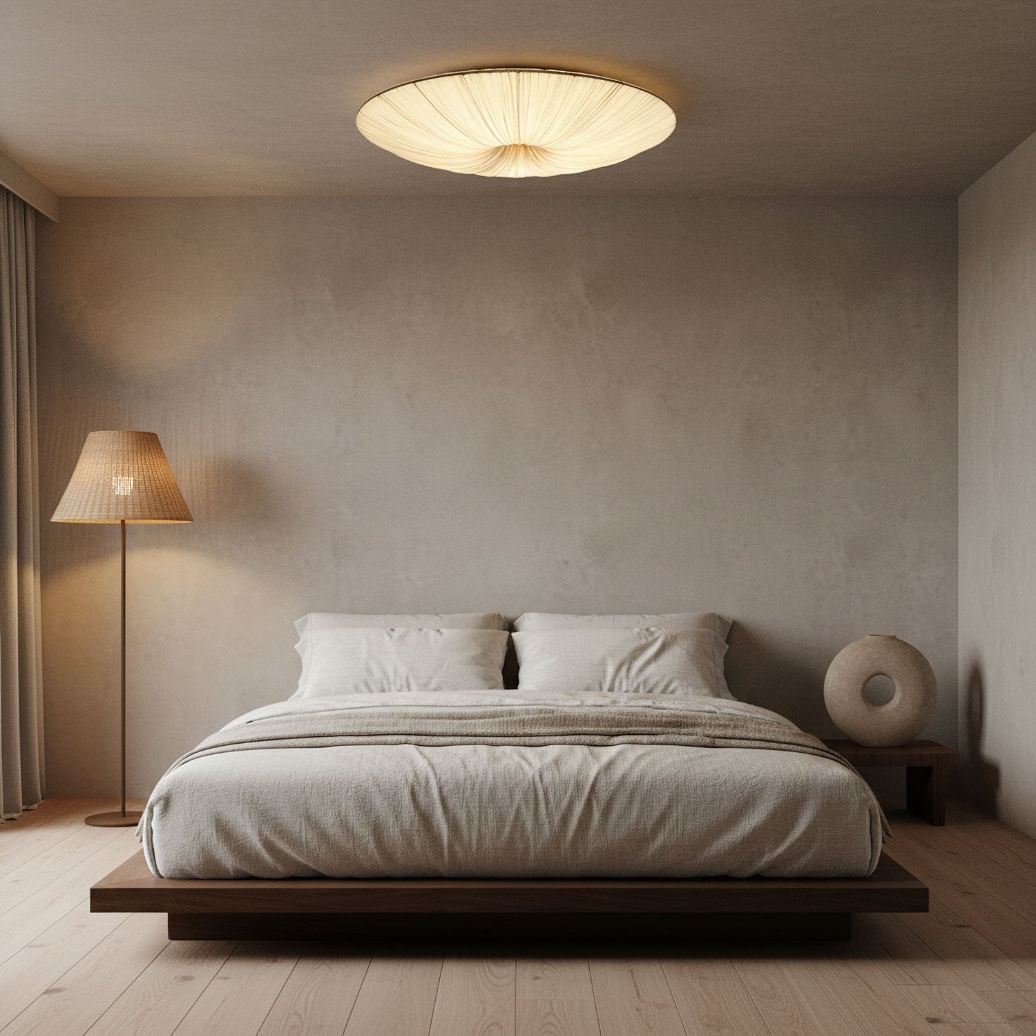 Tassel Plafondlamp Kwastjesdetail Beige Stof IJzer Warm Diffuus Licht Moderne Flush Mount Eetkamer Slaapkamer Entree | Sansoti