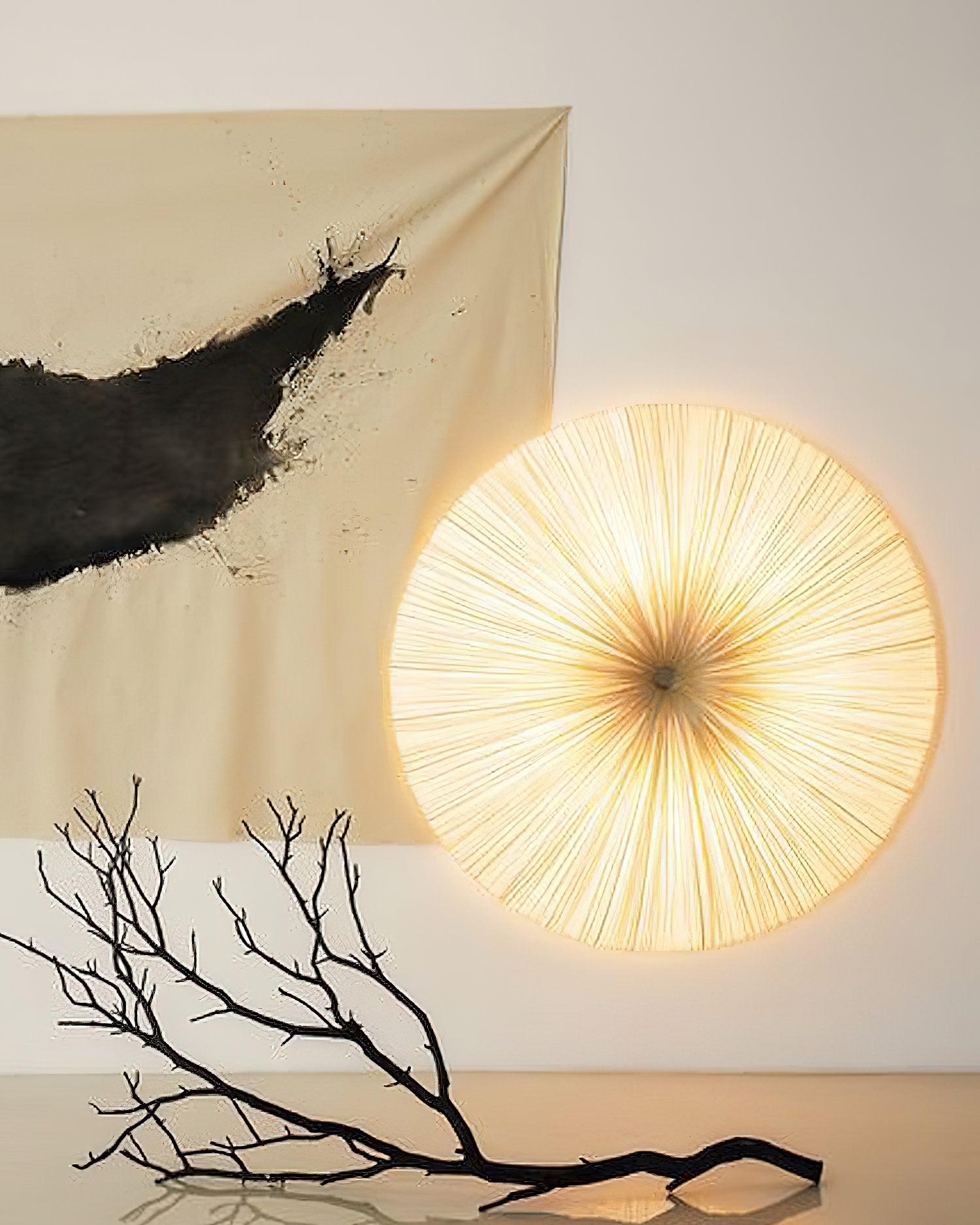 Tassel Plafondlamp Kwastjesdetail Beige Stof IJzer Warm Diffuus Licht Moderne Flush Mount Eetkamer Slaapkamer Entree | Sansoti