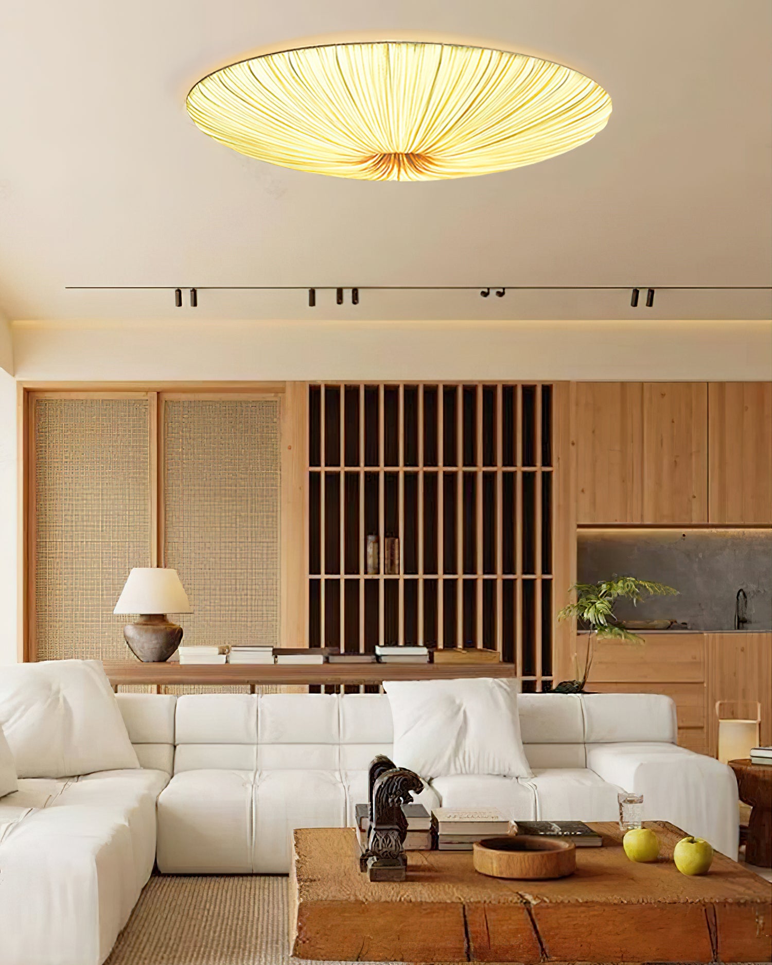 Tassel Plafondlamp Kwastjesdetail Beige Stof IJzer Warm Diffuus Licht Moderne Flush Mount Eetkamer Slaapkamer Entree | Sansoti