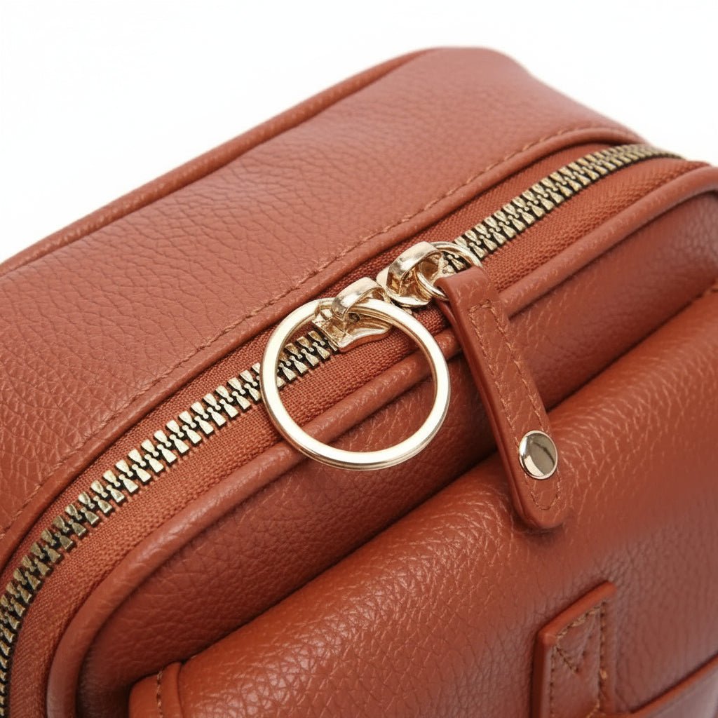 Leren Crossbody Tas Vierkant Model Anti-Diefstal | Sansoti