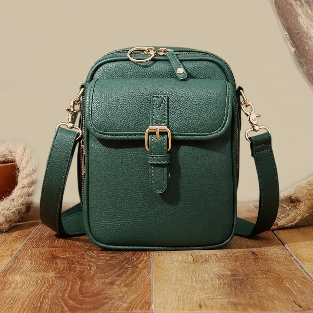 Leren Crossbody Tas Vierkant Model Anti-Diefstal | Sansoti