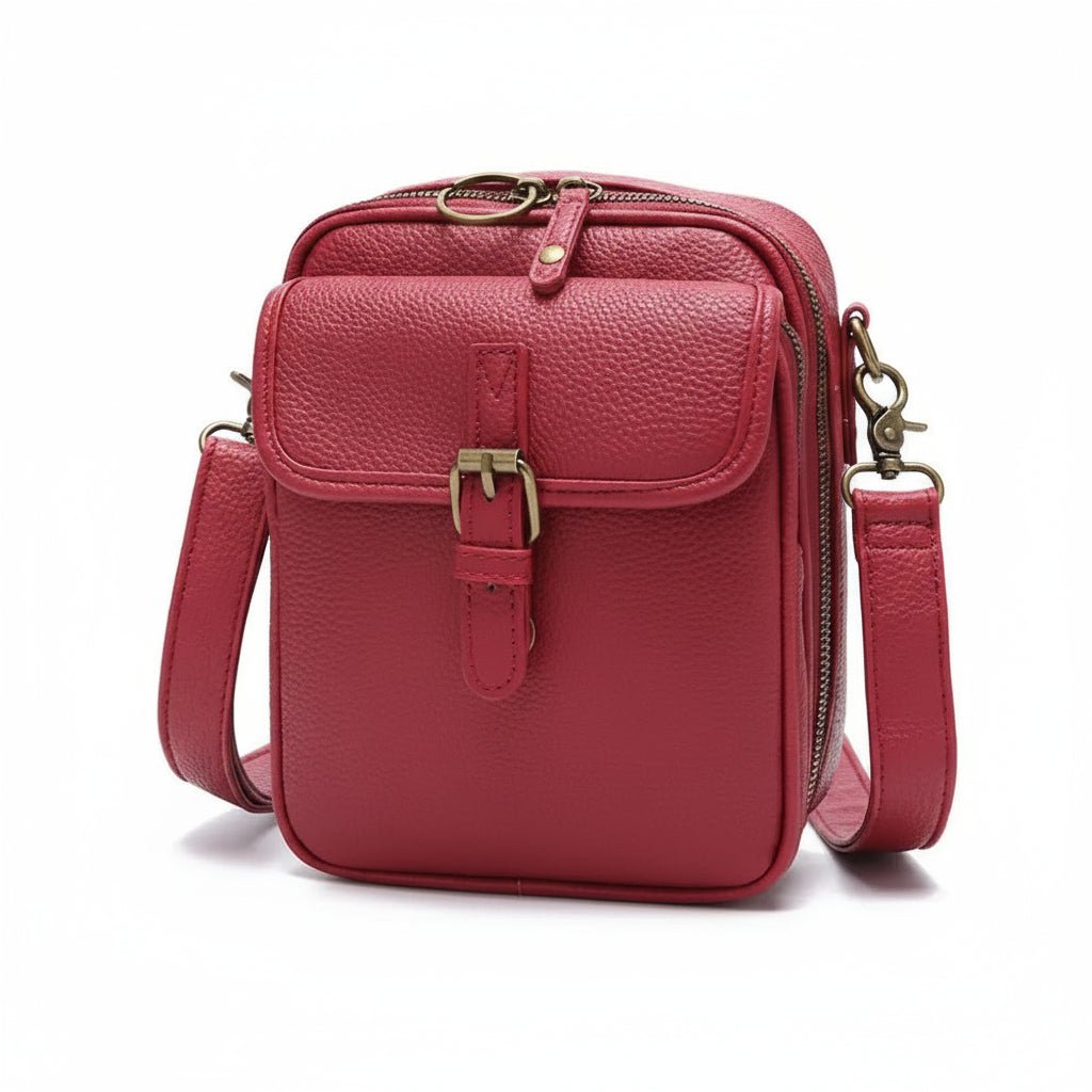 Leren Crossbody Tas Vierkant Model Anti-Diefstal | Sansoti