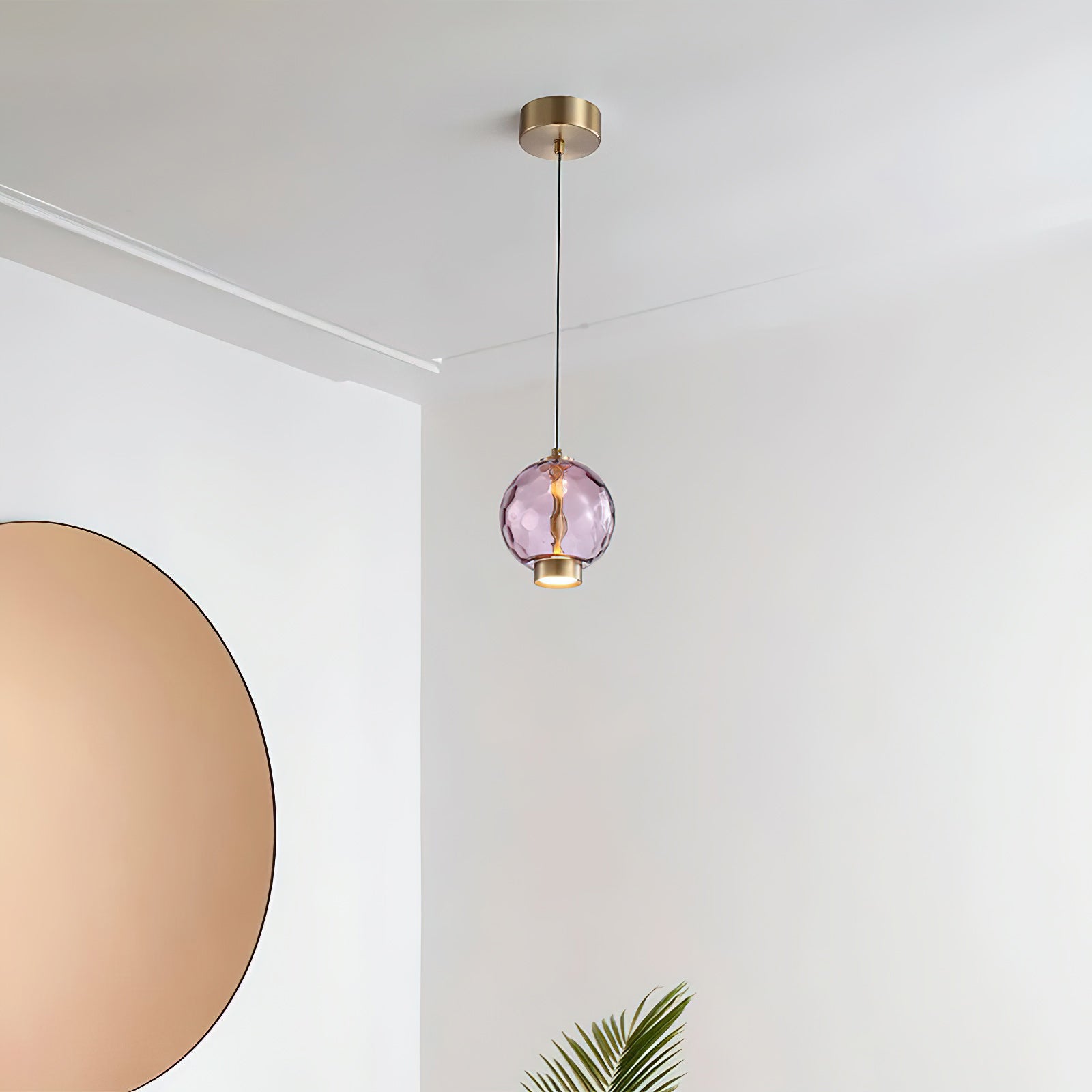 Hanglamp met Gekleurde Glazen Bol – Modern Design voor Eetkamer en Keuken | Sansoti