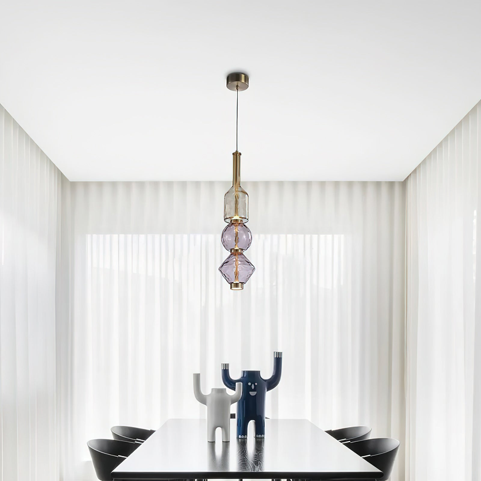 Hanglamp met Gekleurde Glazen Bol – Modern Design voor Eetkamer en Keuken | Sansoti