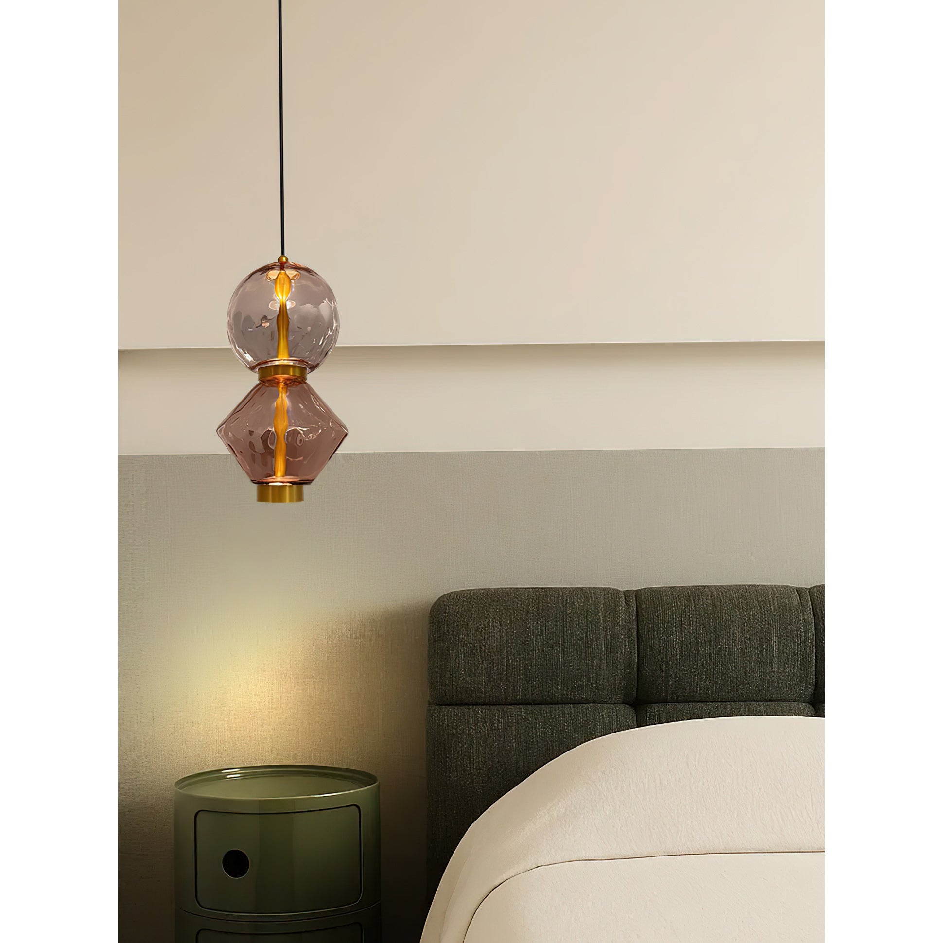 Hanglamp met Gekleurde Glazen Bol – Modern Design voor Eetkamer en Keuken | Sansoti