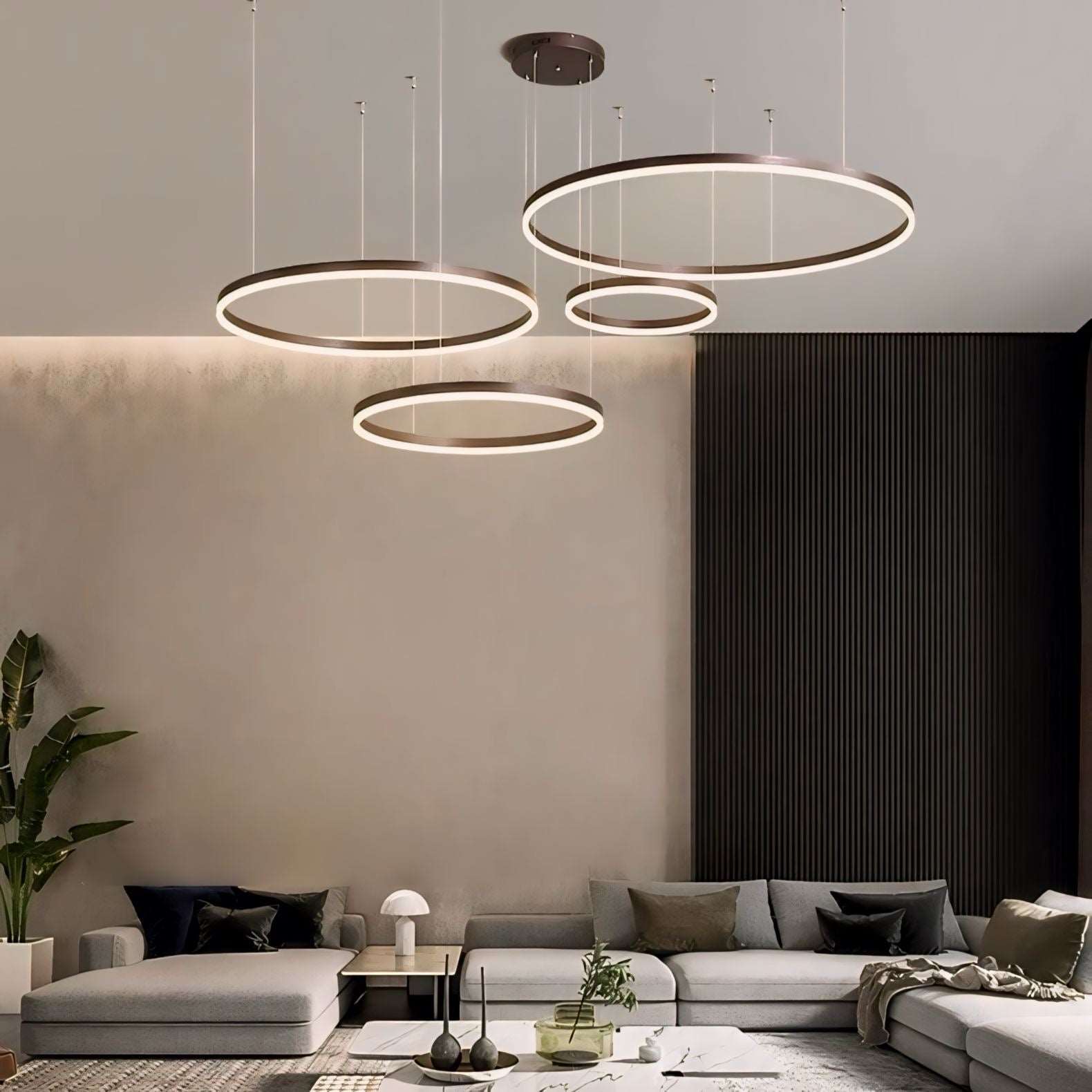 Moderne LED-Ring-Hängelampe mit mehreren Lichtkreisen und dimmbarer Beleuchtung | Restfield