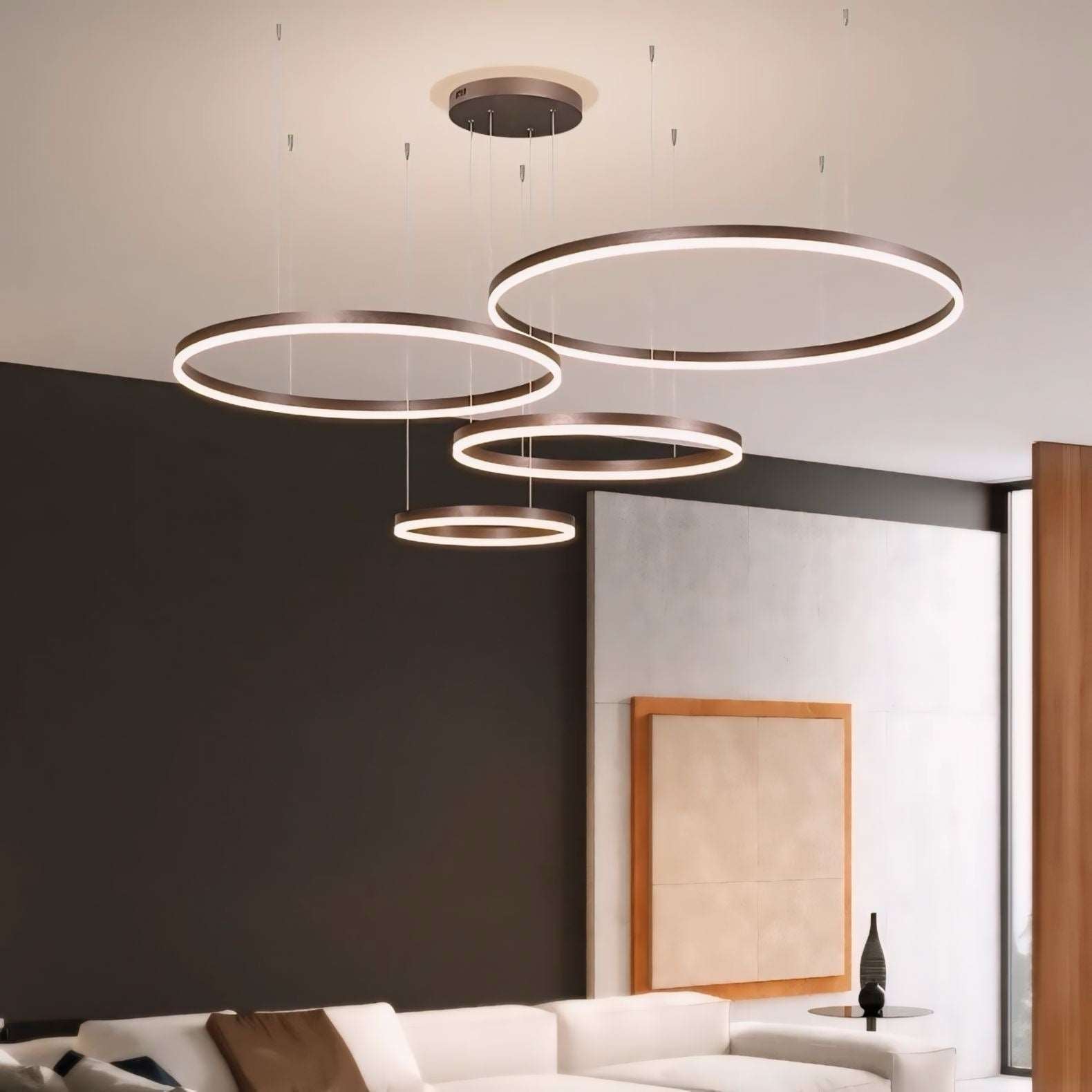 Moderne LED-Ring-Hängelampe mit mehreren Lichtkreisen und dimmbarer Beleuchtung | Restfield