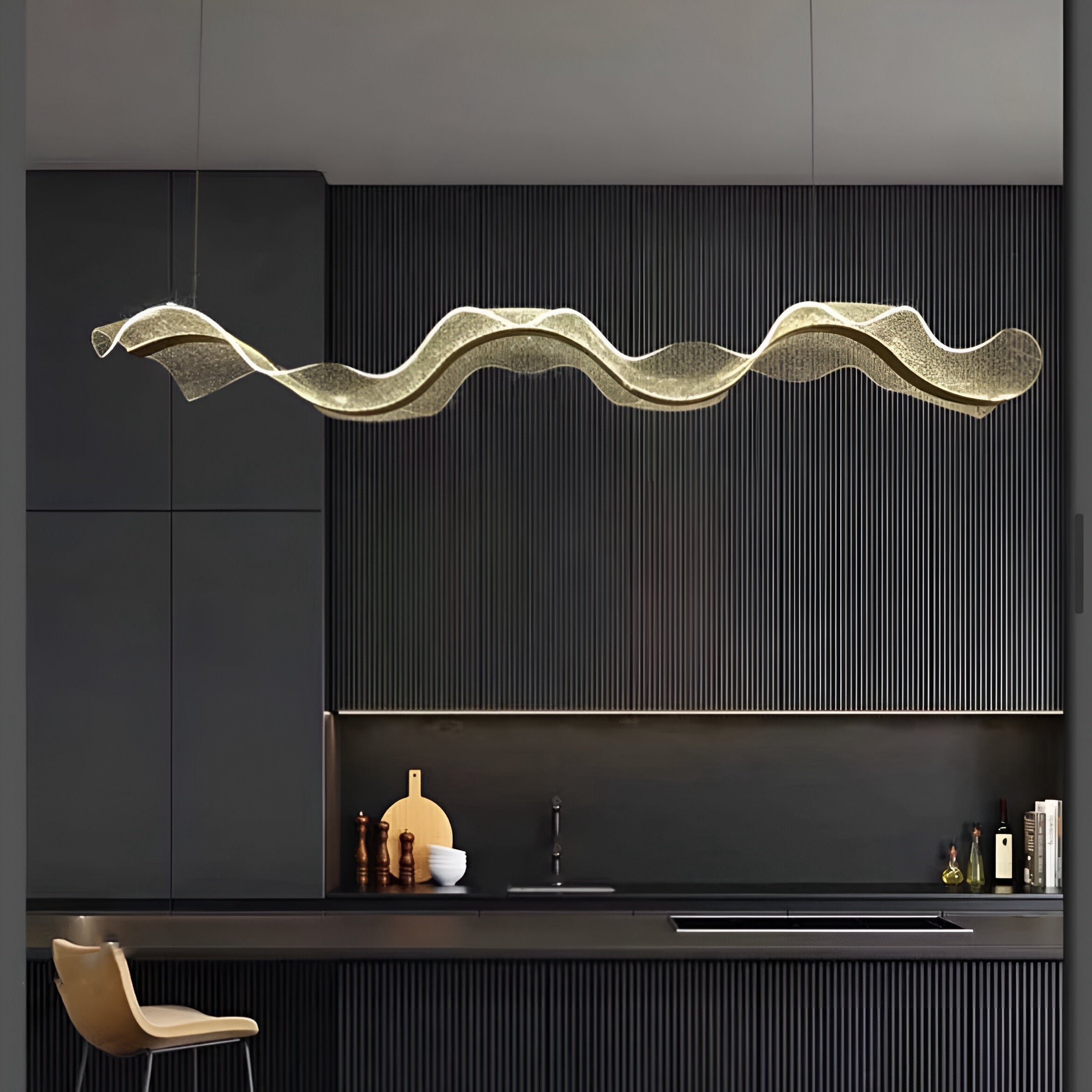 Suspension LED sculpturale avec structure acrylique artisanale et éclairage dimmable | Restfield