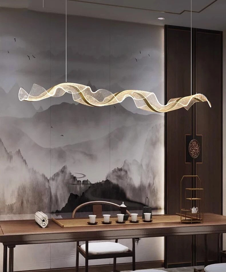 Suspension LED sculpturale avec structure acrylique artisanale et éclairage dimmable | Restfield
