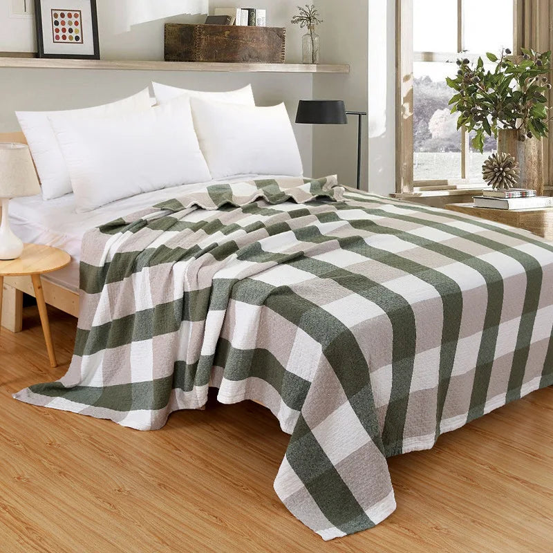 Cotton Throw with Check Pattern – Soft Blanket for Sofa and Bed – 150×200 or 200×230 cm – Versatile Home Decor | Sansoti