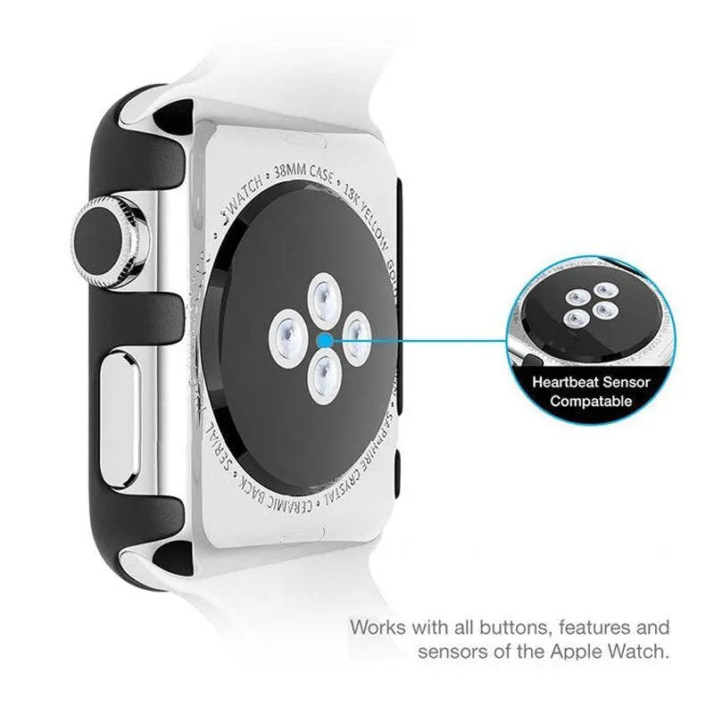 Roestvrijstalen Beschermhoesje met Gehard Glas voor Apple Watch 44mm 40mm 42mm 38mm Smartwatch Accessoire | Sansoti