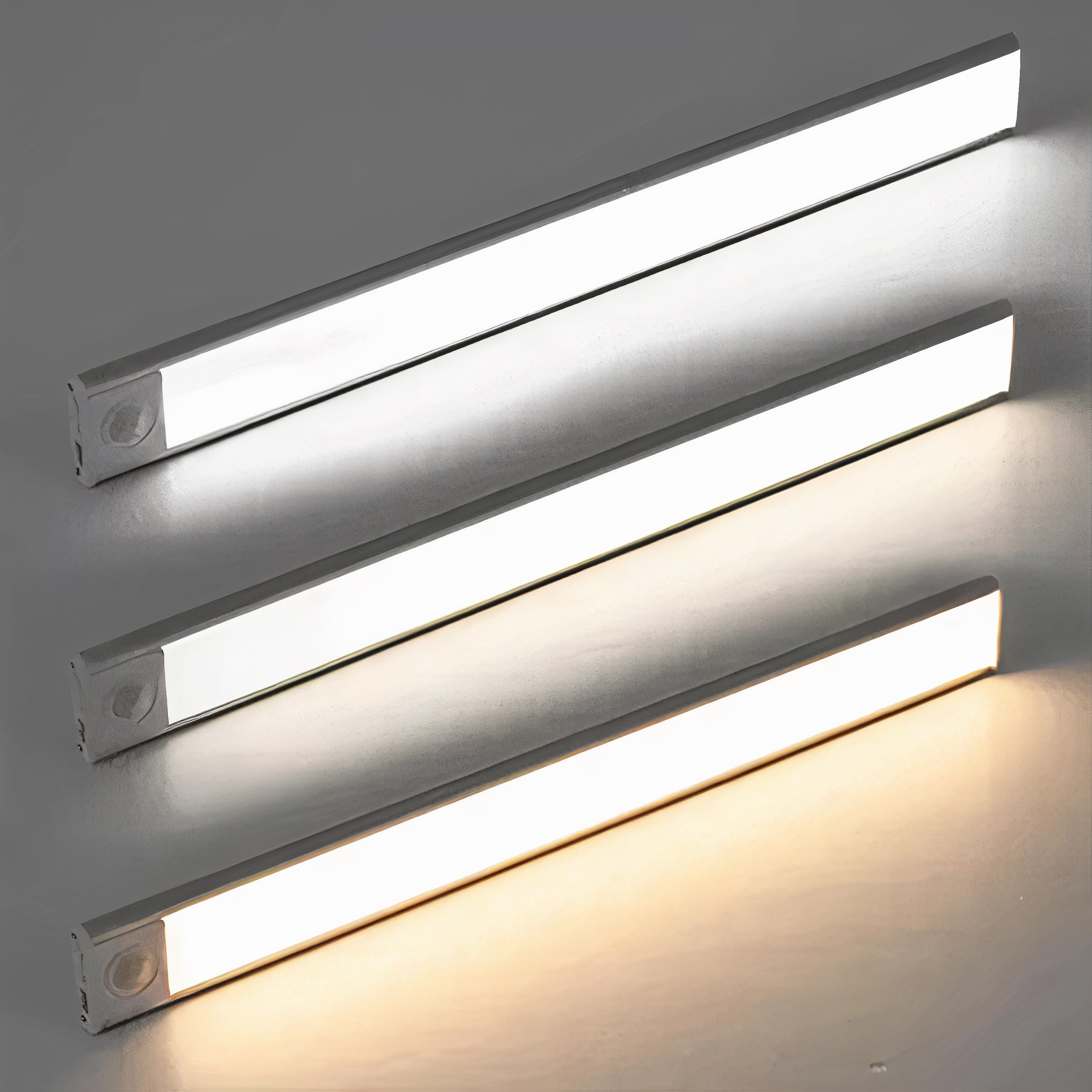 Oplaadbare LED Sensor Kastverlichting 20cm Dimbaar Bewegingssensor Nachtlamp Kast Zwart Zilver Draadloos | Sansoti