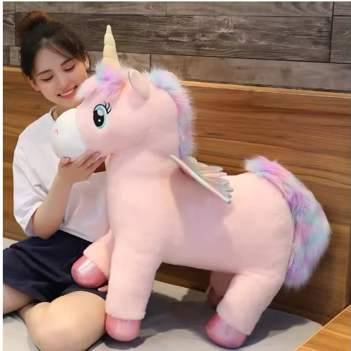 Peluche licorne XXL douce et rembourrée, jouet pour enfants, décoration de chambre fantaisie, cadeau | Sansoti