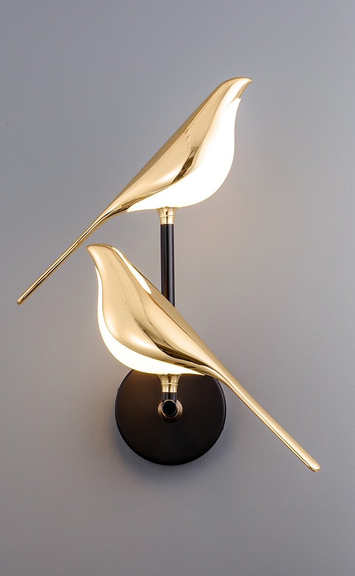 LED Wandlamp Vogel Design Goud Modern Sfeerlicht Woonkamer Slaapkamer Hal Energiezuinig Decoratief Interieur | Sansoti