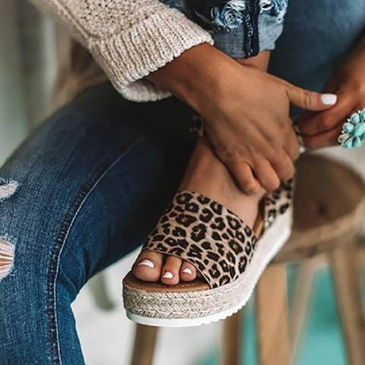 Women's Platform Sandals with Adjustable Ankle Strap | Summer Wedge Shoes with Open Toe for Daily Use | Sansoti