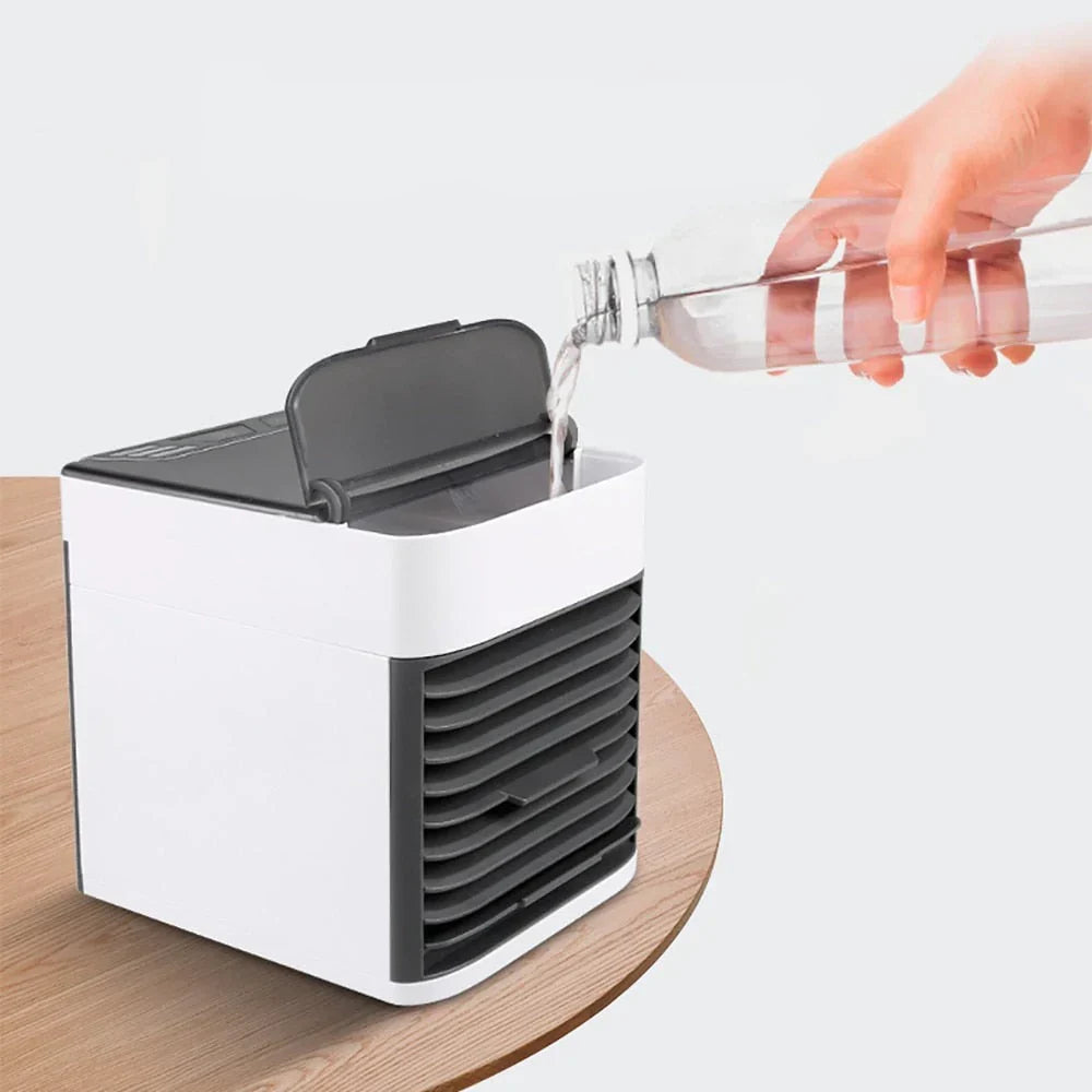 Persoonlijke Luchtkoeler USB Mini Airconditioner 3 Standen Verdamping Bevochtiger Nachtlampje Bureau Kantoor | Sansoti