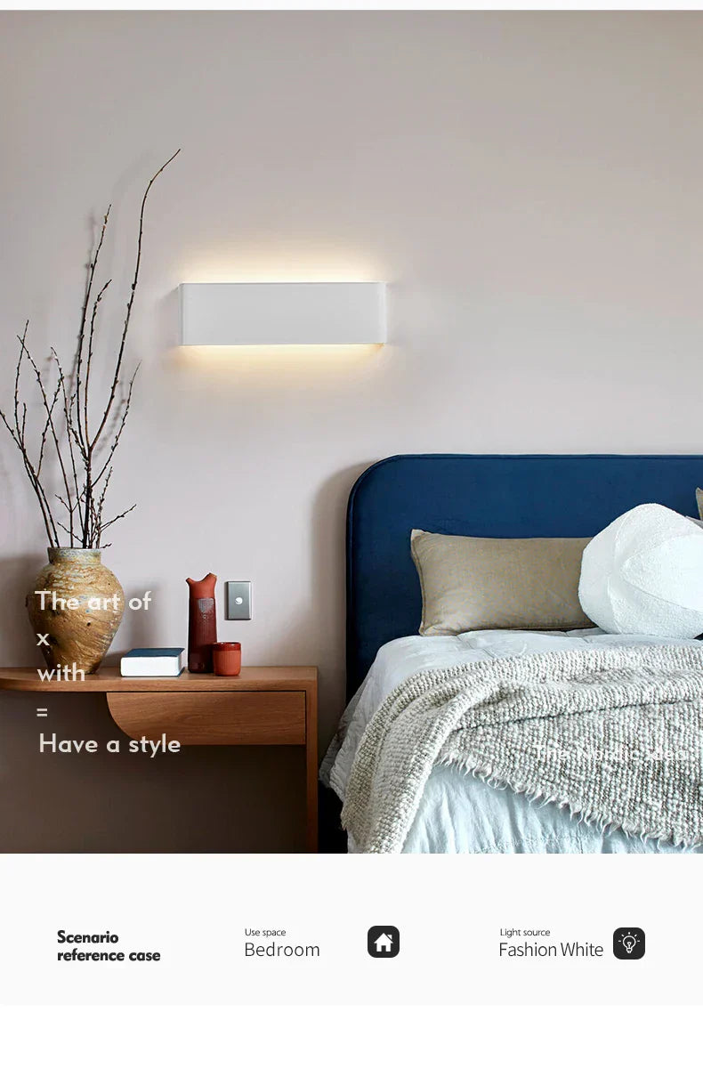 Ultra-dunne design wandlamp APHRODITE — moderne aluminium LED-wandverlichting met acryl kap | Sansoti