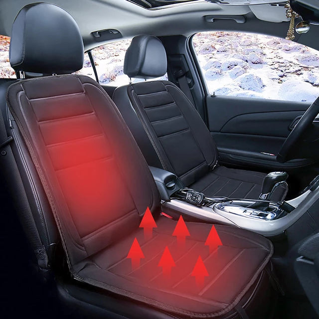 Beheizbarer Autositzbezug Schwarz Universal Vollständige Abdeckung 12V 45W Komfortabel Warmes Fahren im Winter Auto | Sansoti