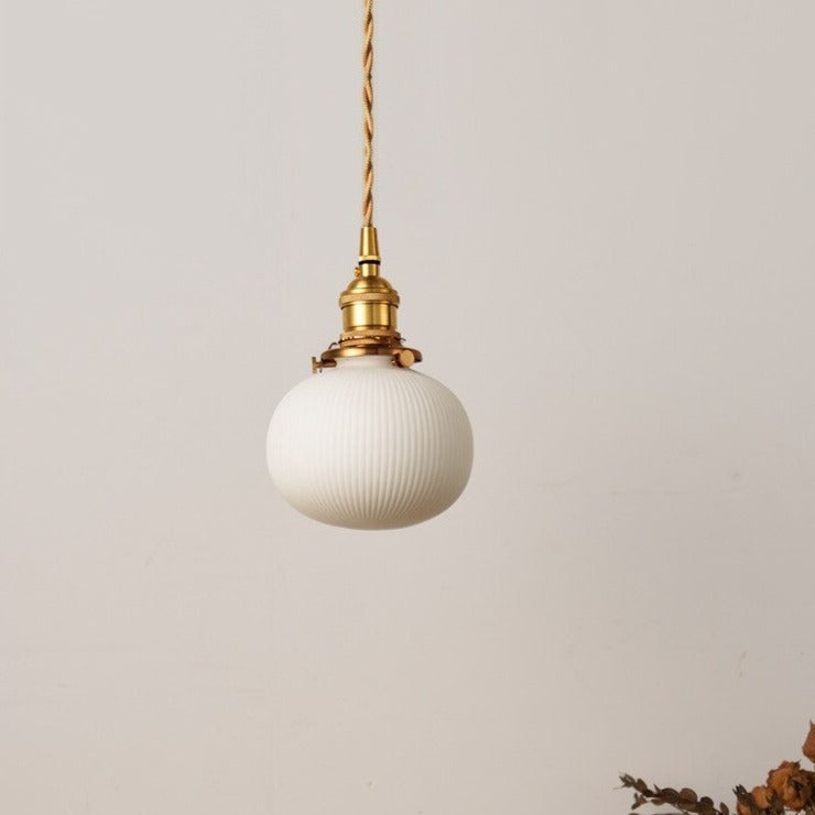 Retro Hanglamp met Witte Keramische Kap – Moderne LED Verlichting voor Woonkamer en Slaapkamer | Sansoti