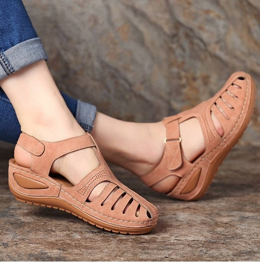 Leather Orthopedic Sandals with Adjustable Toe Protection for Optimal Foot Support and Improved Posture | Sansoti