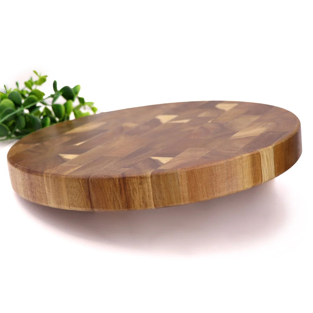 Ronde snijplank acaciahout 30cm diameter handgemaakt voor vlees groenten brood keuken serveren borrel | Sansoti