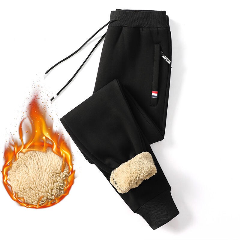 Gevoerde Winterbroek Heren Fleece Thermische Jogger met Trekkoord Elastische Taille voor Koude Dagen | Sansoti