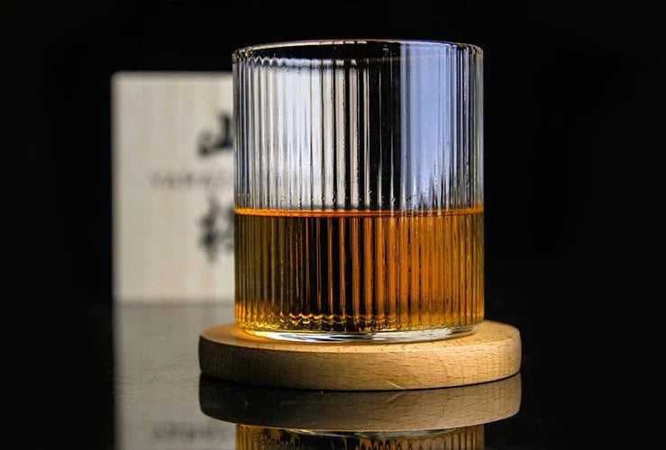 Japans Whiskyglas 320ml Hittebestendig Glas Vintage Stijl Handgemaakt met Houten Kist Whisky Drinkglas Borrelglas Geschenkverpakking Premium Glaswerk Scandinavisch Interieur | Sansoti