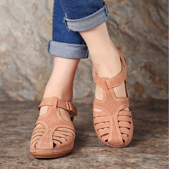 Leather Orthopedic Sandals with Adjustable Toe Protection for Optimal Foot Support and Improved Posture | Sansoti
