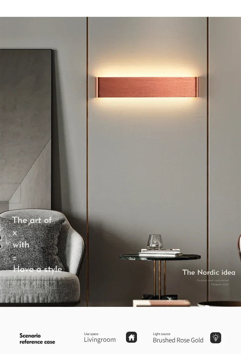 Ultra-dunne design wandlamp APHRODITE — moderne aluminium LED-wandverlichting met acryl kap | Sansoti
