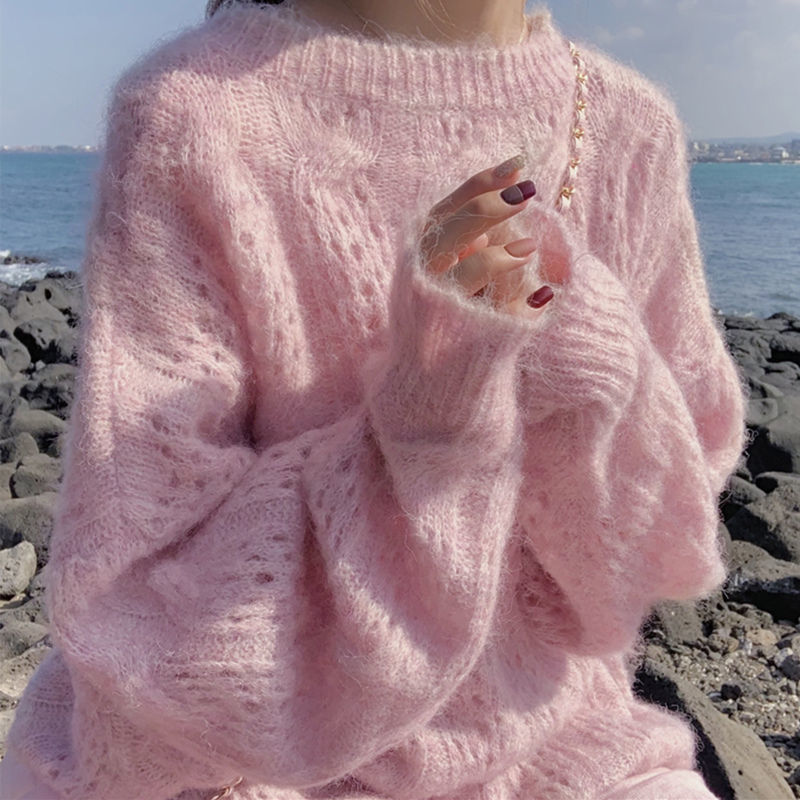 Durchbrochener Damenpullover, Strickpullover, Einheitsgröße, bequem, warm, vielseitig, Freizeitkleidung für den täglichen Gebrauch | Sansoti