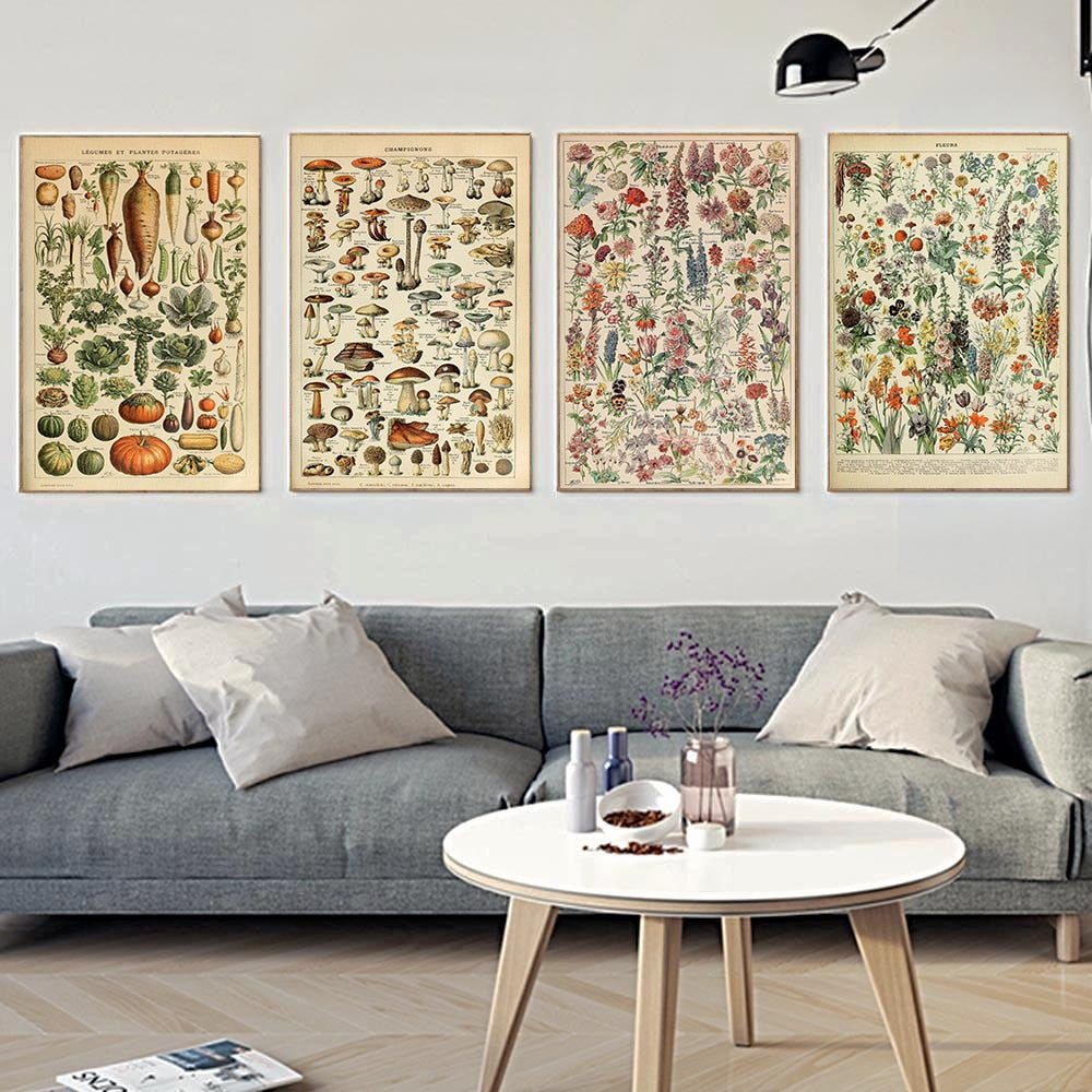 Vintage Botanische Prints Canvas Collectie – Klassieke Plantentekeningen Wanddecoratie | Sansoti