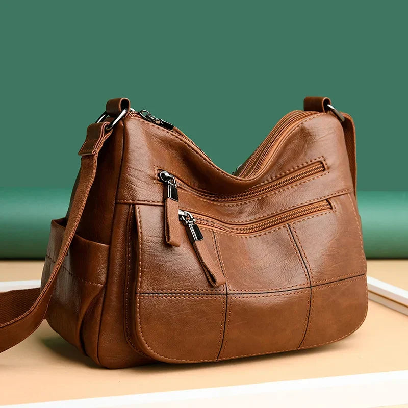 Handgemaakte Leren Damestas met Schouderriem Veelzijdig Design Elegante Vrouwentas voor Werk en Vrije Tijd | Sansoti