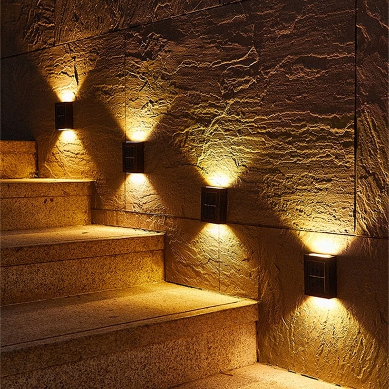 Solar-Wandleuchte für den Außenbereich, IP65 wasserdicht, Gartenbeleuchtung für Terrasse, Weg, Treppe und Auffahrt, warmweißes und kaltweißes Licht | Sansoti