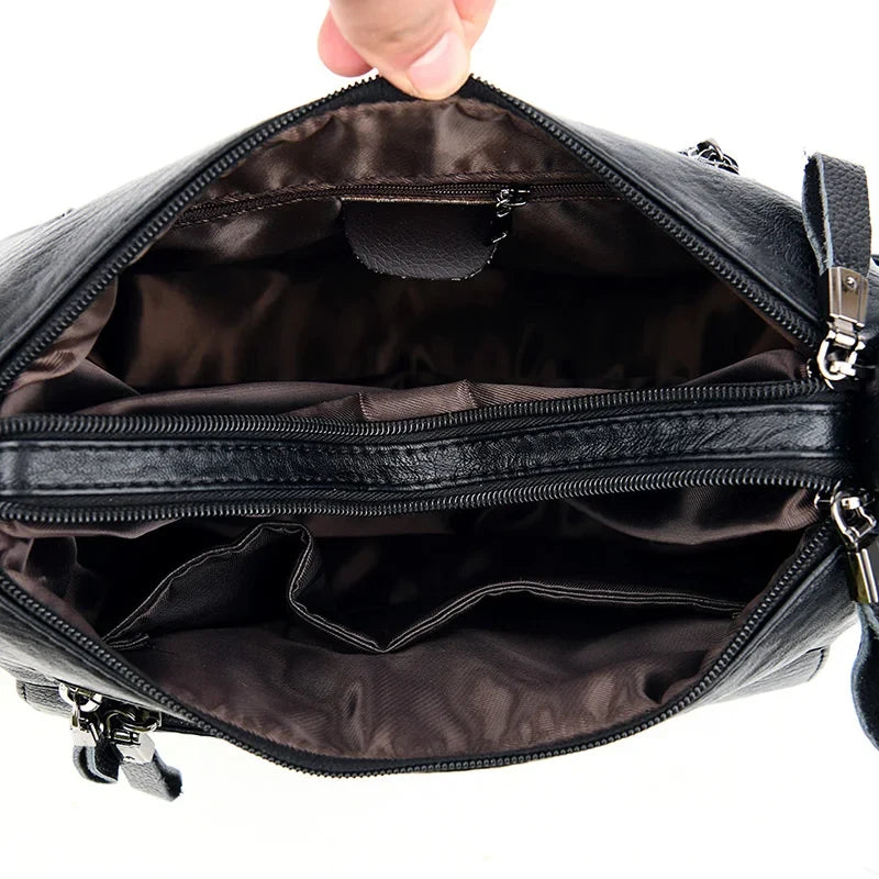 Handgemaakte Leren Damestas met Schouderriem Veelzijdig Design Elegante Vrouwentas voor Werk en Vrije Tijd | Sansoti