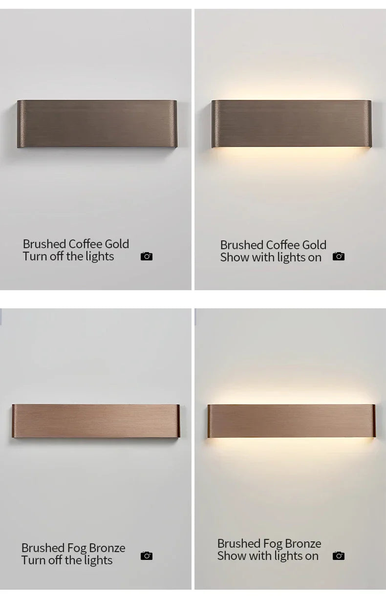 Ultra-dunne design wandlamp APHRODITE — moderne aluminium LED-wandverlichting met acryl kap | Sansoti