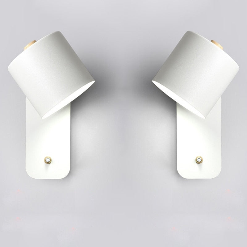 Wandleuchte Led Metall Drehbar Schalter Weiß Grau Grün Schlafzimmer Wohnzimmer Flur Modern | Restfield