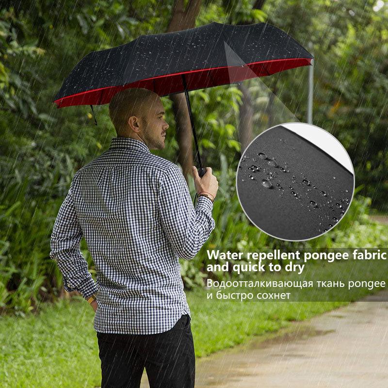 Omkeerbare Stormparaplu Automatisch Openen Sluiten Wind- en Waterdicht UV-Bescherming Compacte Regenparaplu | Sansoti
