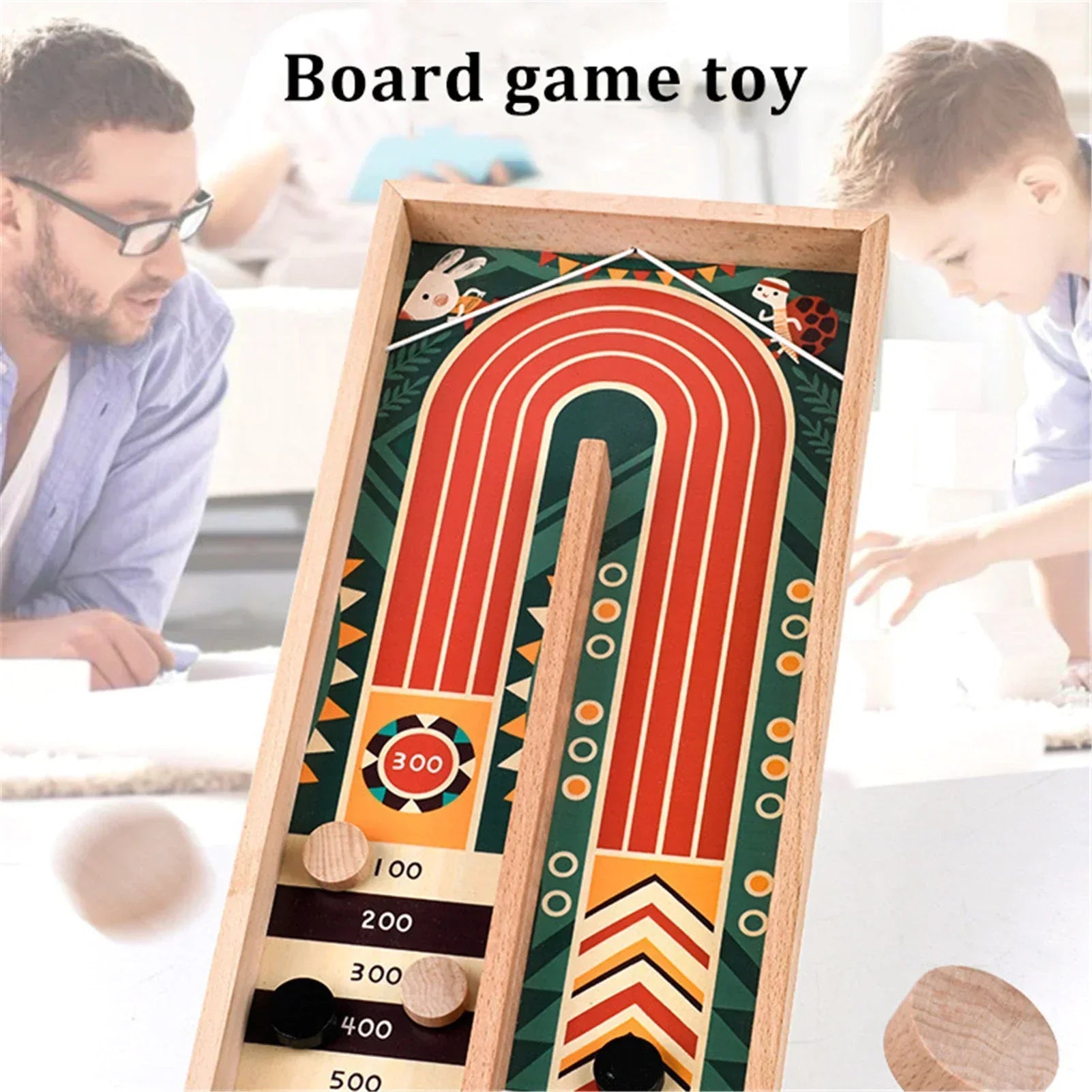 Familiespel Schieten Disc Game - Houten Vaardigheidsspel voor Groot en Klein | Sansoti