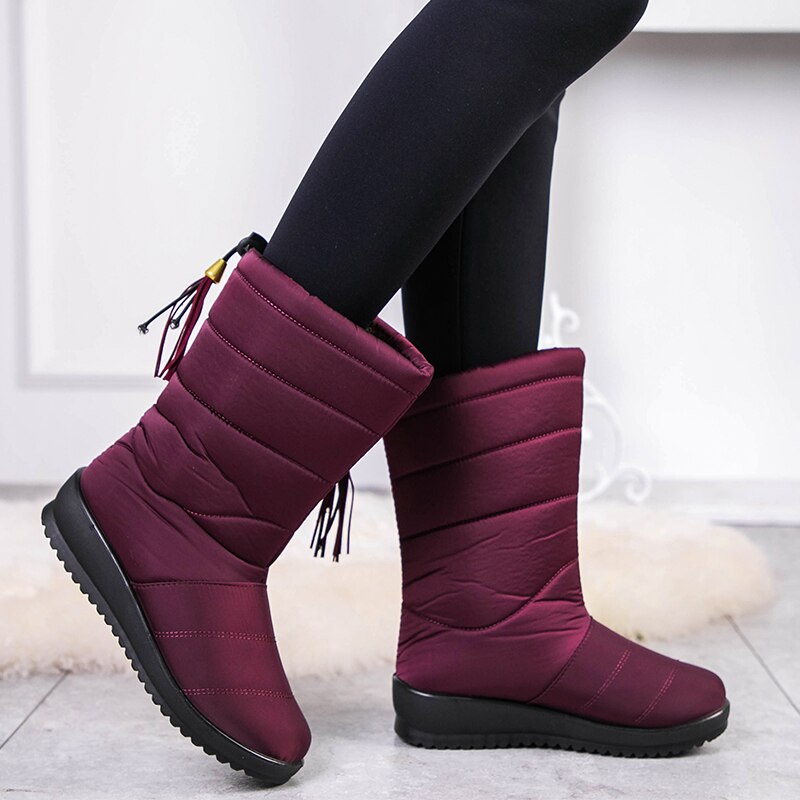 Lined Waterproof Winter Boots for Women with Non-Slip Sole – Warm Polyester Snow Boots for Wide Feet | Sansoti
