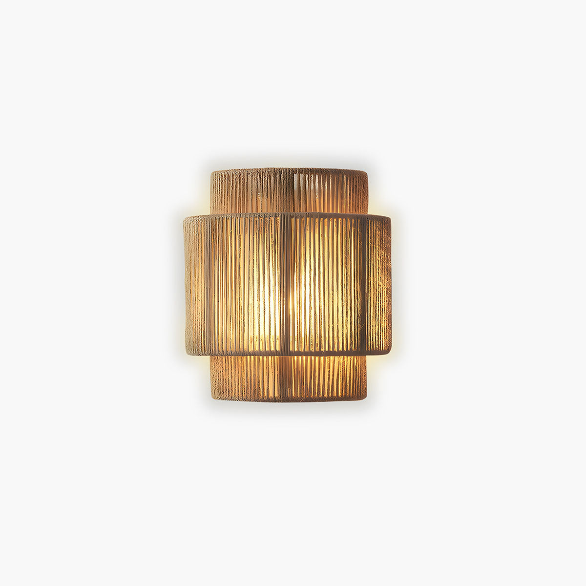 Applique murale en corde tressée en matériau naturel, lumière douce et chaleureuse, style moderne et rustique, pour salon et chambre à coucher | Sansoti