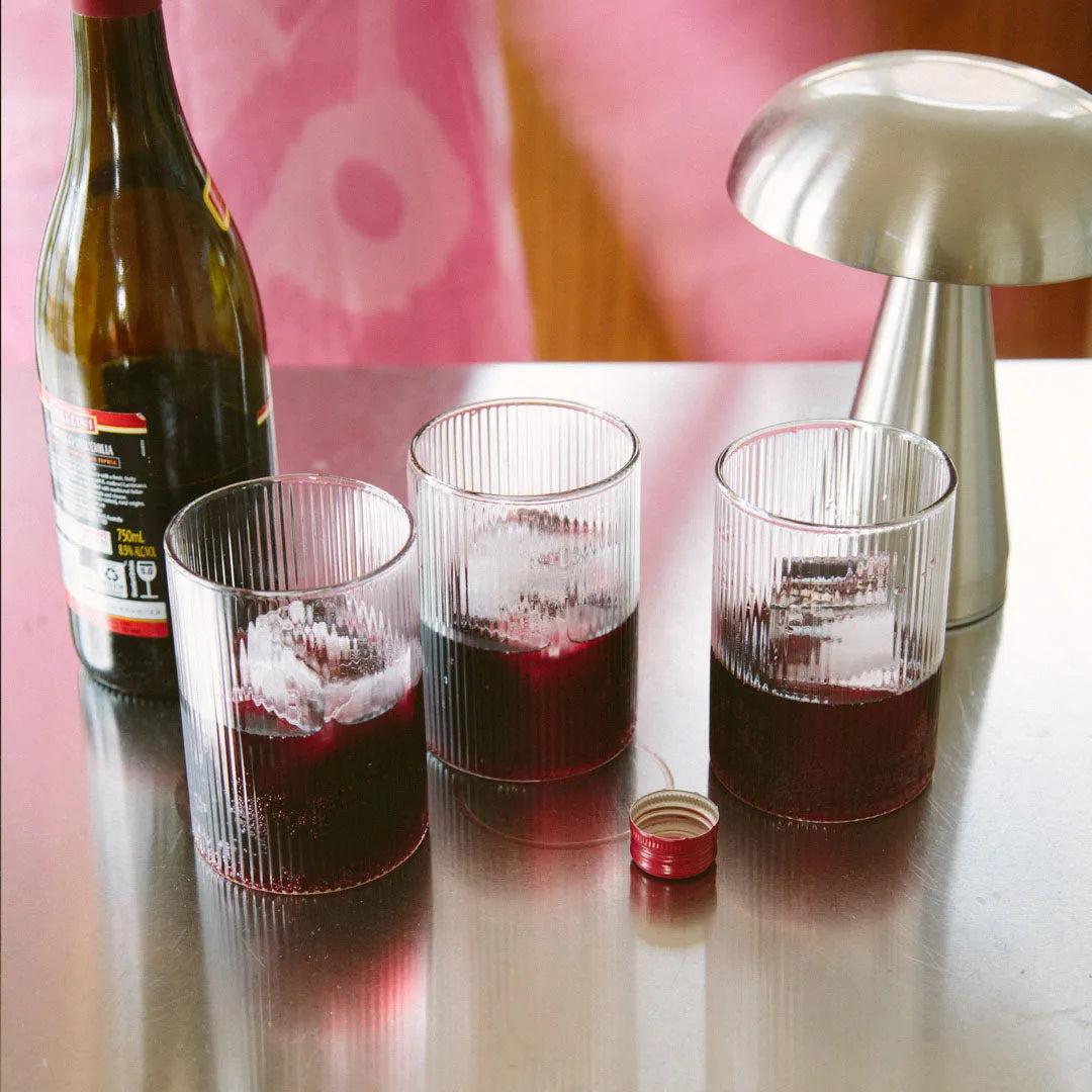 Verre à boire cannelé Verre côtelé Classique 300ml 400ml Transparent Cadeau de table | Restfield