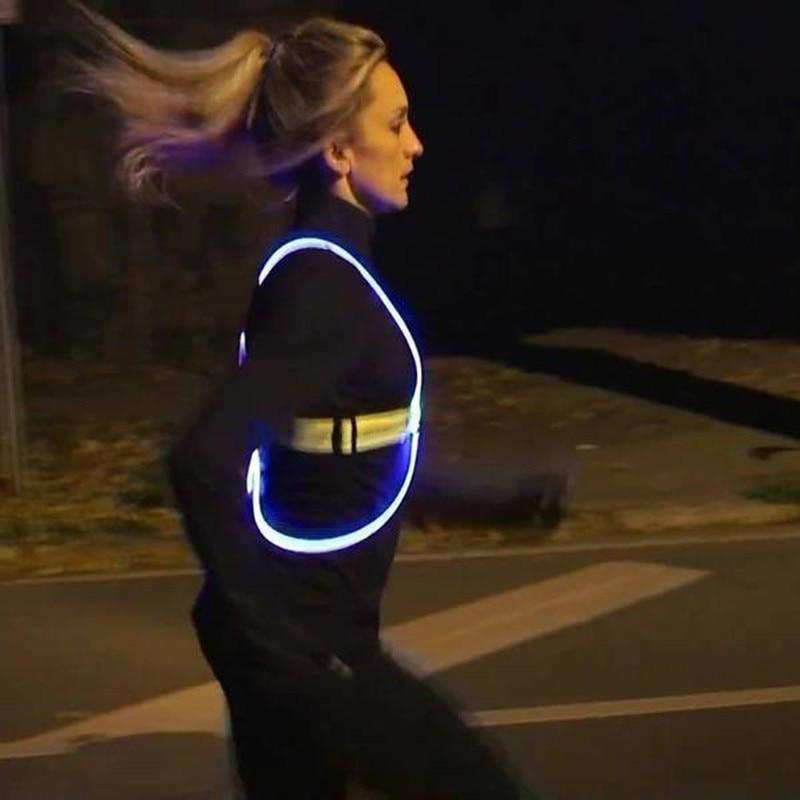 Reflecterend Hardloopvest met LED-verlichting | 360° Zichtbaarheid | Verstelbaar | Voor Hardlopen, Wielrennen, Wandelen | Waterdicht & Lichtgewicht Veiligheidsvest | Sansoti
