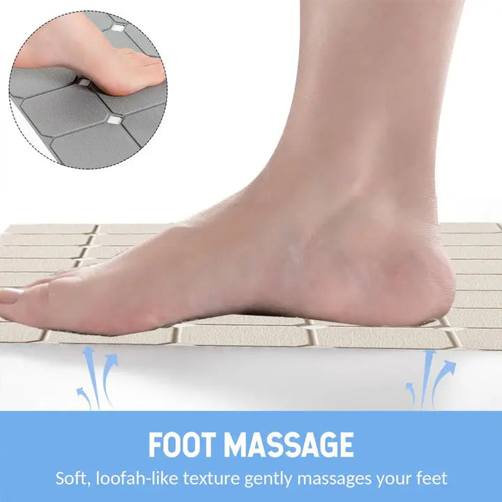 Foldable Non-Slip Bath Mat with Suction Cups Silicone Bathroom Mat for Shower and Bath | Sansoti