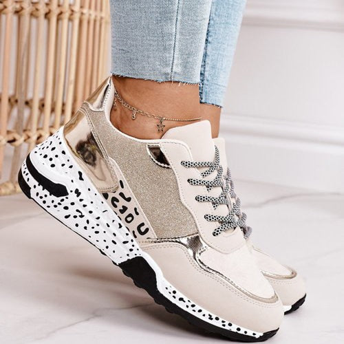 Dames Sneakers Lichtgewicht Antislip Zool Comfortabel Voetbed Dagelijks Gebruik Goud Zilver Casual Sportschoenen | Sansoti