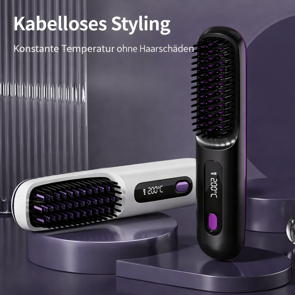 Draadloze Stijltang met Keramische Platen en Ionentechnologie – USB Oplaadbaar met LCD Scherm – Compacte Haarstijler voor Onderweg | Sansoti