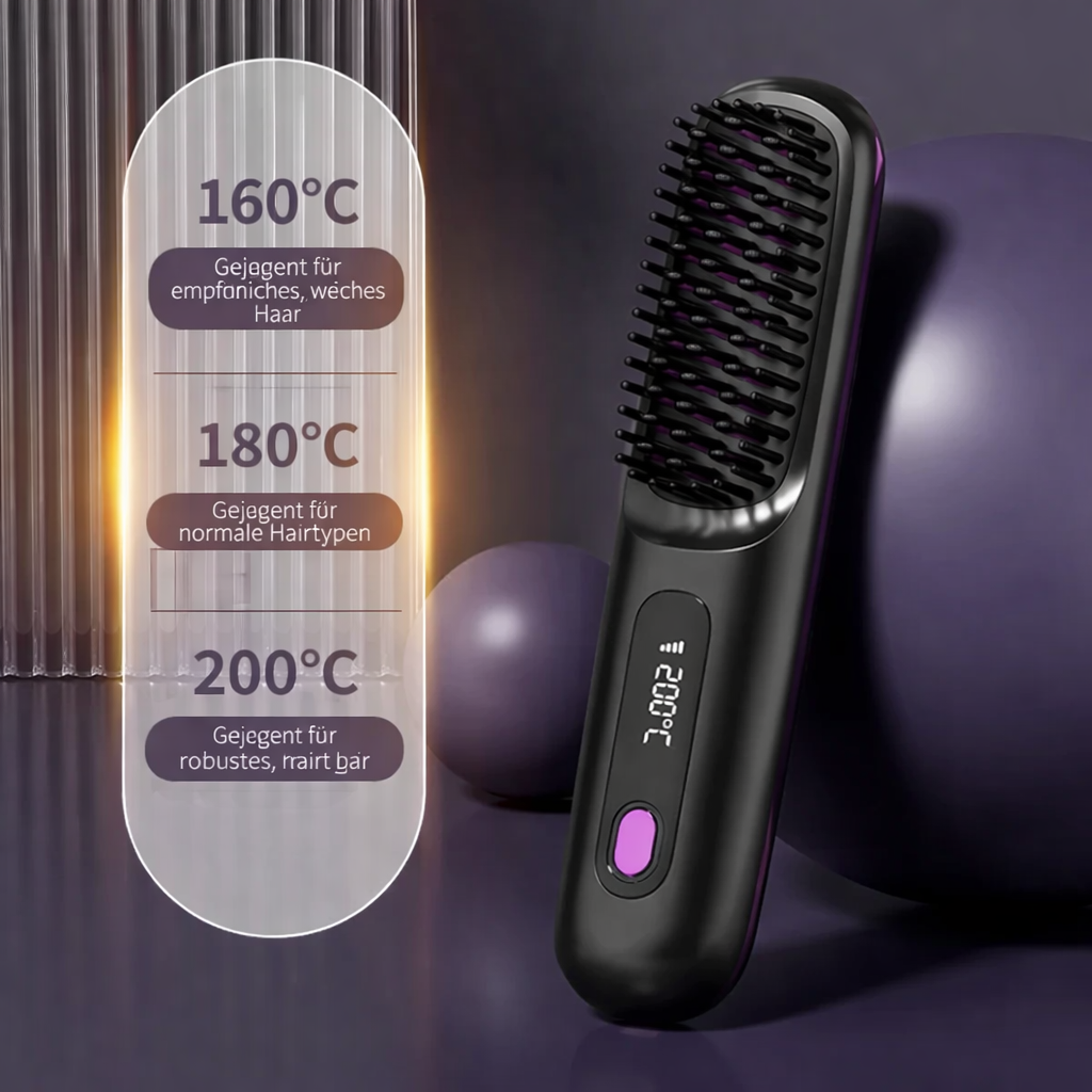 Draadloze Stijltang met Keramische Platen en Ionentechnologie – USB Oplaadbaar met LCD Scherm – Compacte Haarstijler voor Onderweg | Sansoti